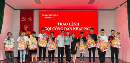 PHƯỜNG 3 TRAO LỆNH GỌI NHẬP NGŨ NĂM 2025 PHƯỜNG 3 TRAO LỆNH GỌI NHẬP NGŨ NĂM 2025